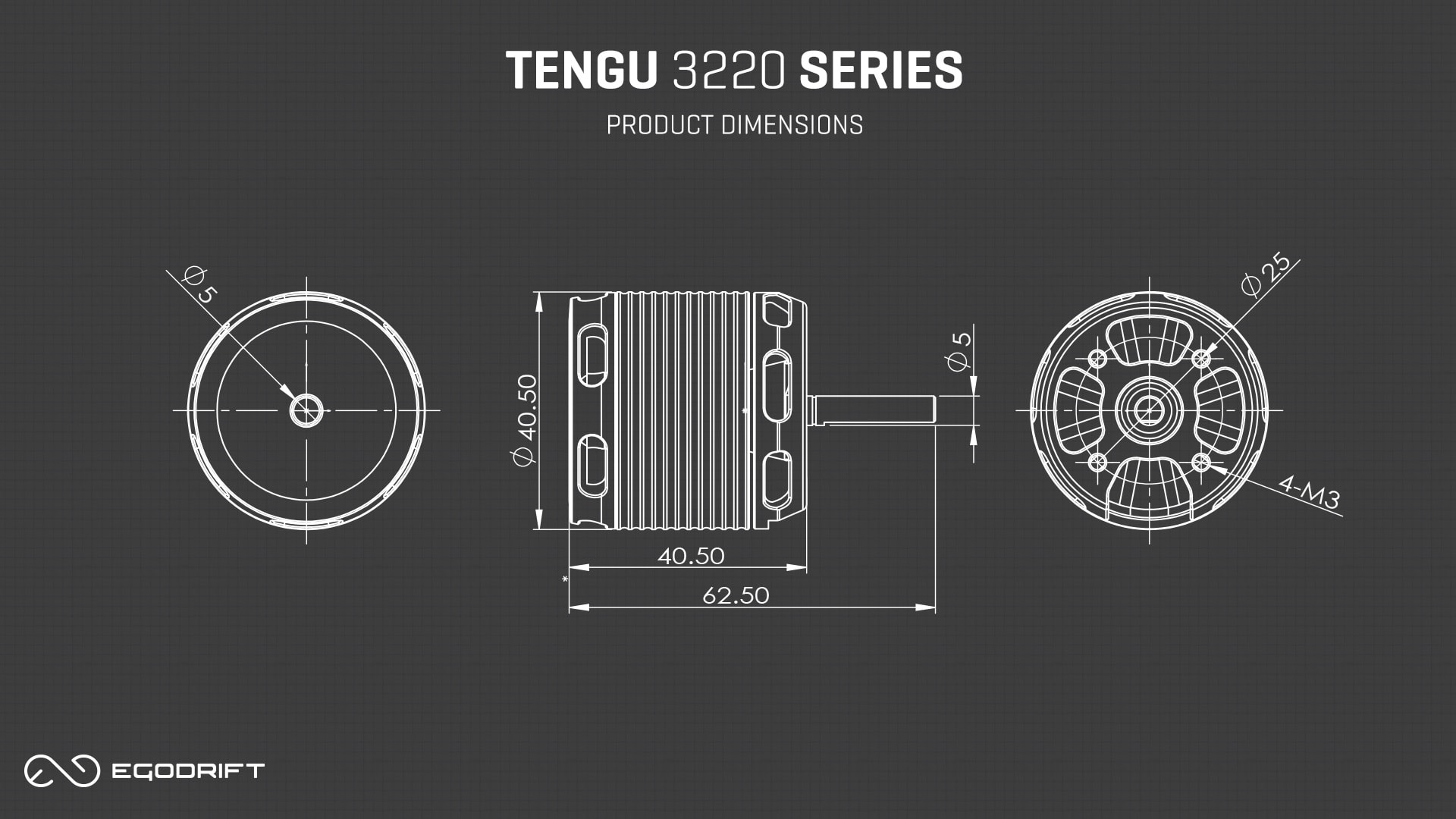 EGODRIFT Tengu 3220 Series Product Dimensions