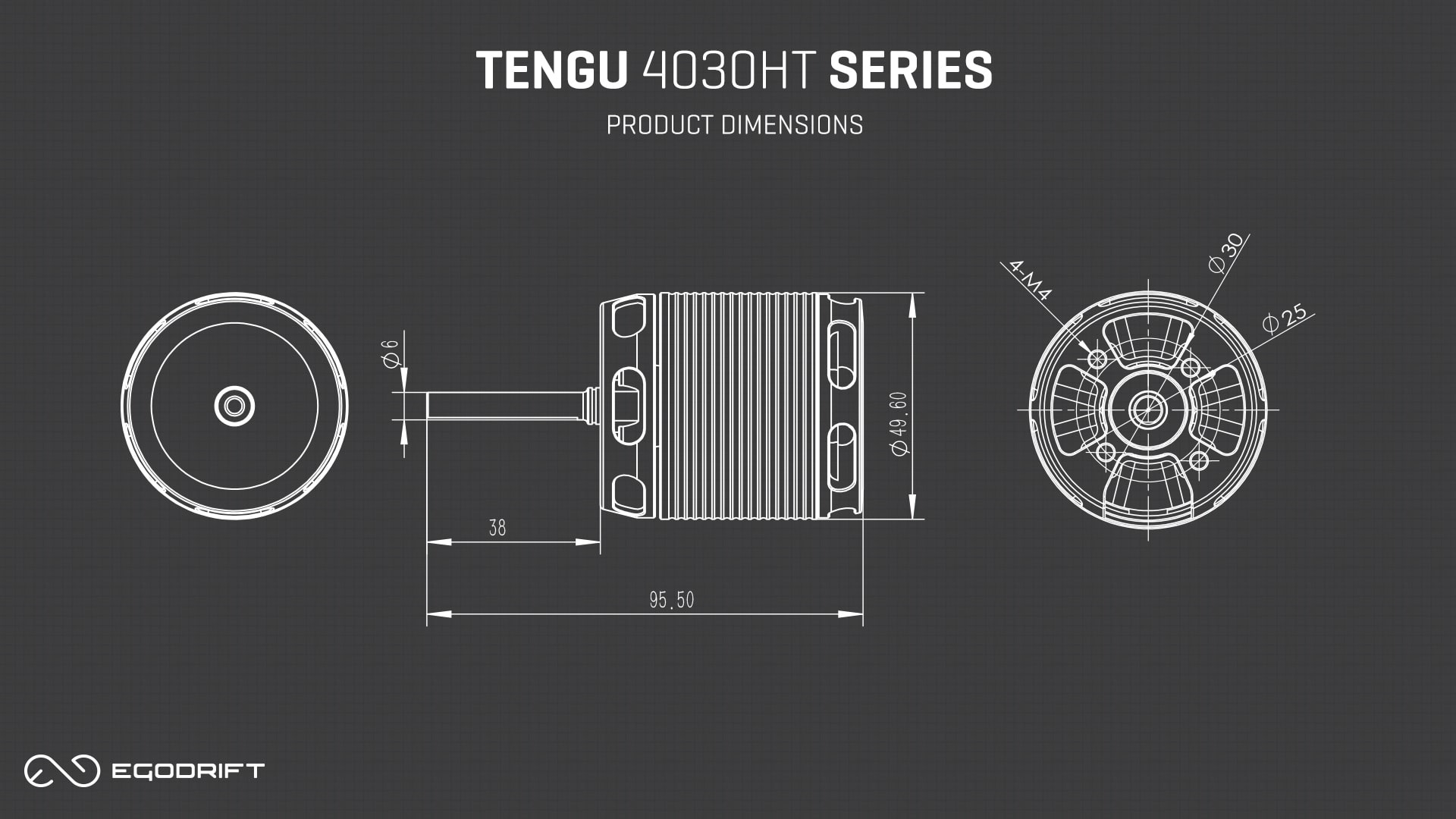 EGODRIFT Tengu 4030HT Series Product Dimensions